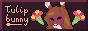 88x31 button reading 'Tulip bunny' next to an image of a brown-haired, maroon-furred bunny-girl. 
        There are tulips to either side of her.