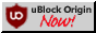 88x31 button reading 'uBlock Origin Now!' next to the uBlock shield logo.